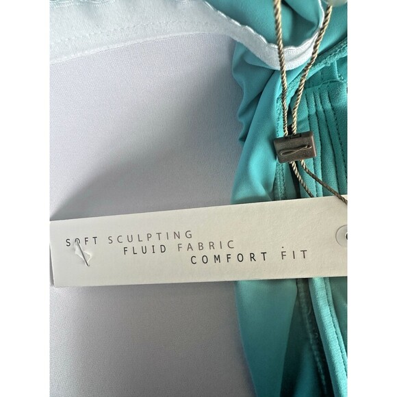 Beyond Control Women's Solid V-Neck Button-Detail One-Piece Swimsuit BlueTeal 14 - Picture 9 of 10